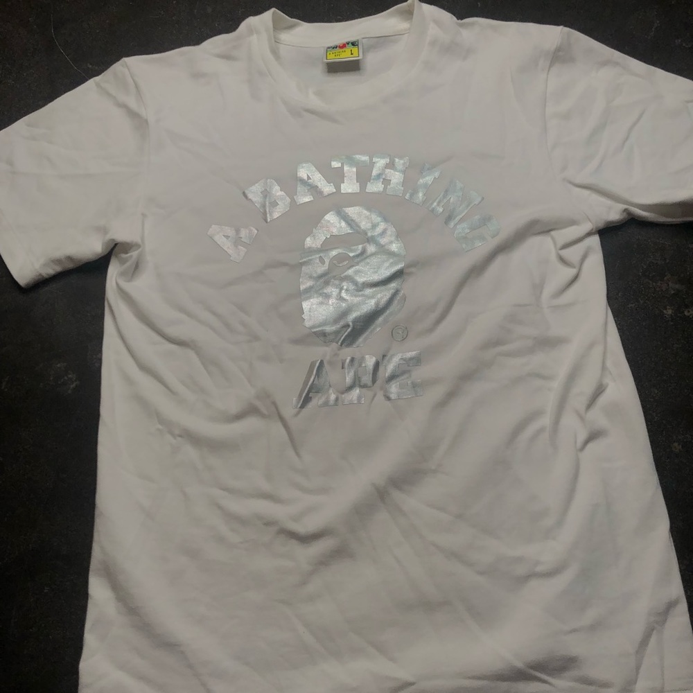 A Bathing Ape Bape Reflective Shirt White